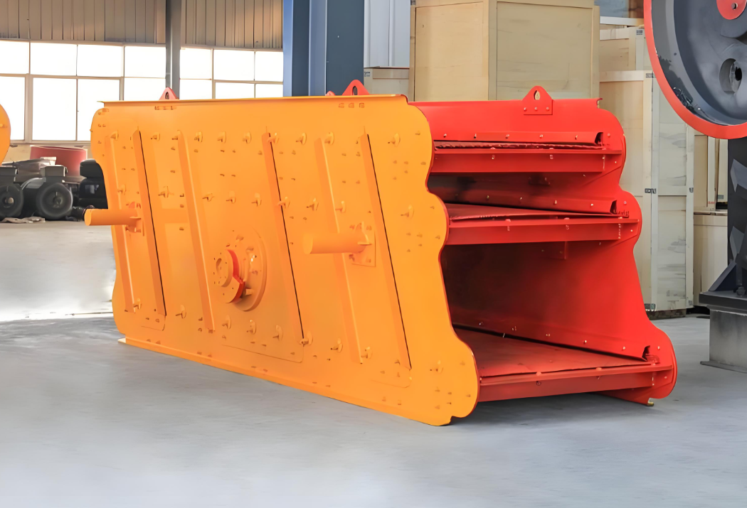 Double deck with incline vibrating screen