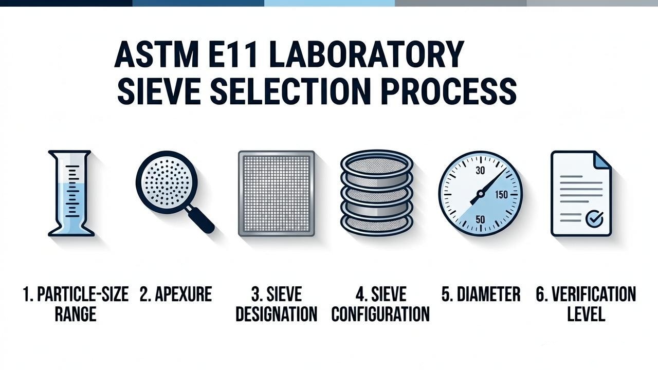 ASTM E11 test sieve selection decision guide from particle size to verification level