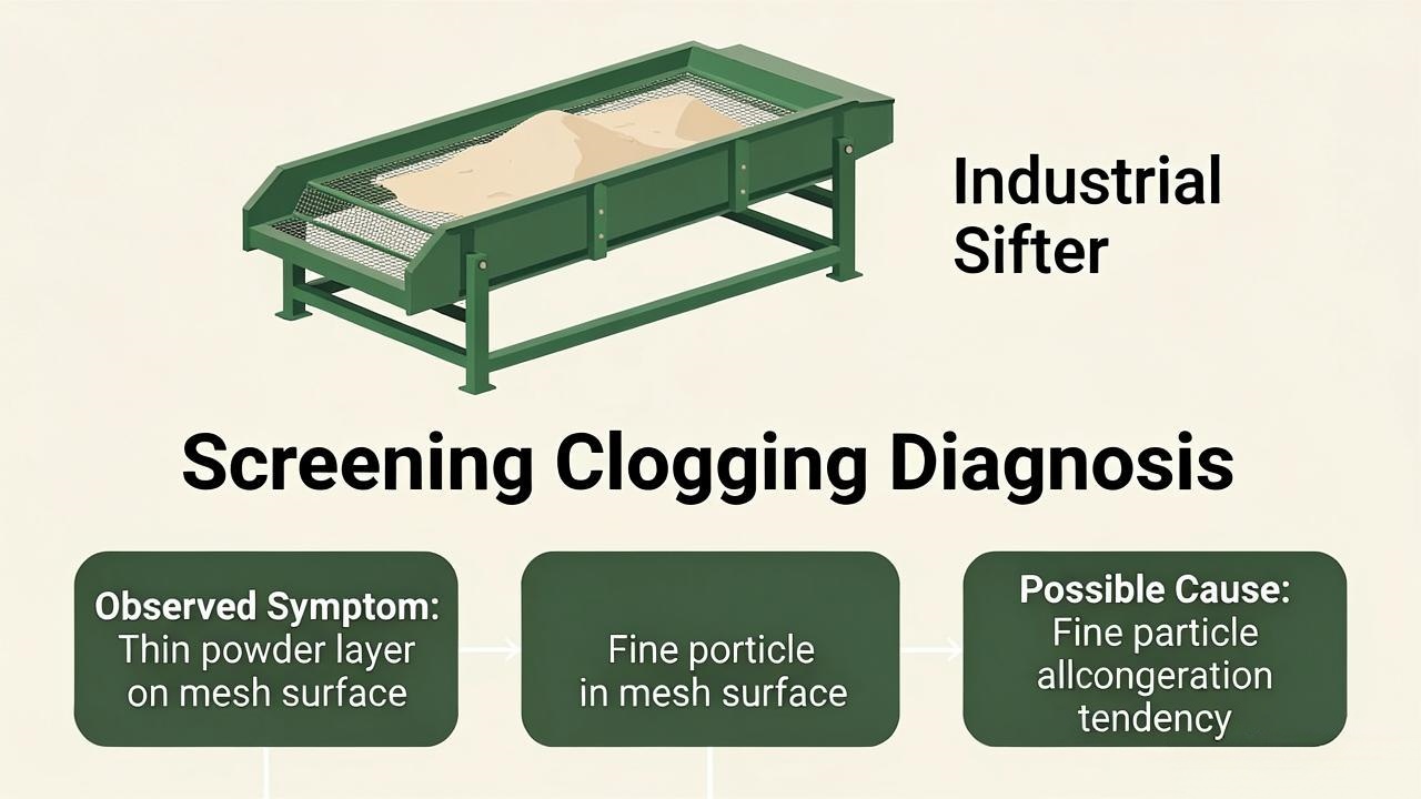 Fine powder mesh blinding symptoms and causes