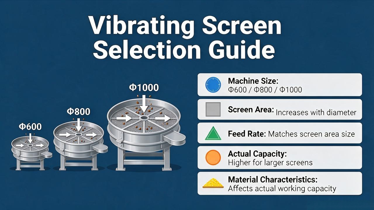 industrial vibro sifter machine size and actual capacity