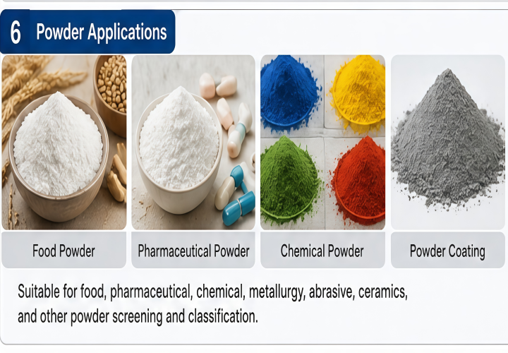 Stainless steel powder sifting machine for food pharmaceutical and chemical powders