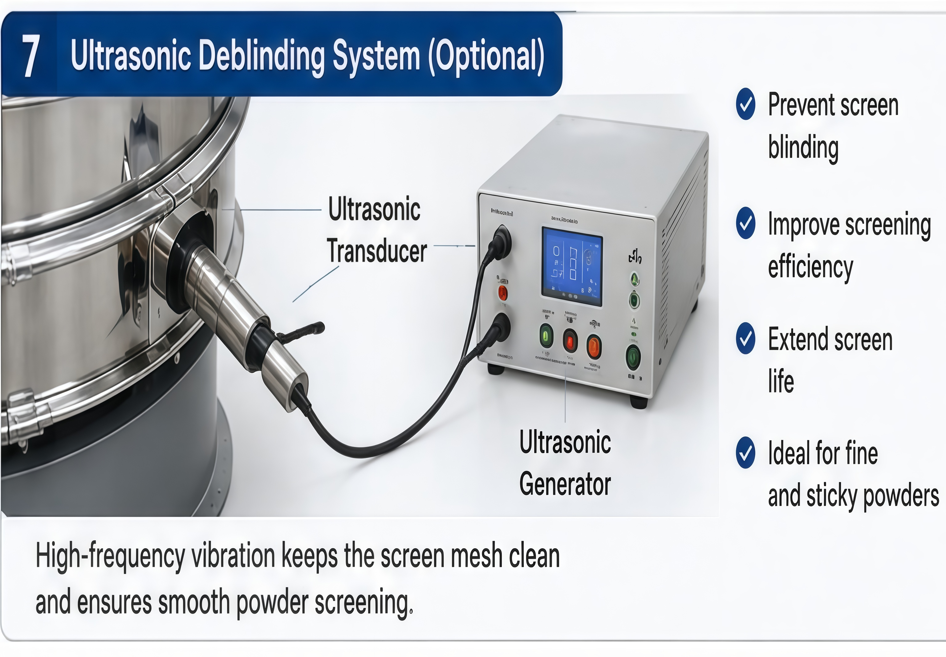 Stainless steel powder sifting machine for food pharmaceutical and chemical powders