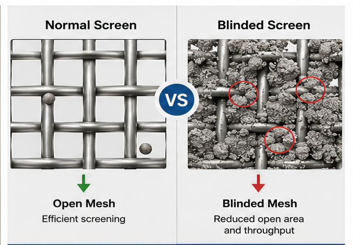 Mesh blinding caused by micron-sized tin powder